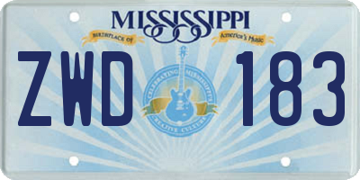 MS license plate ZWD183