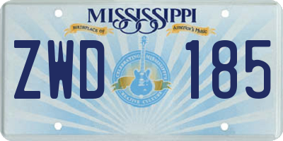 MS license plate ZWD185