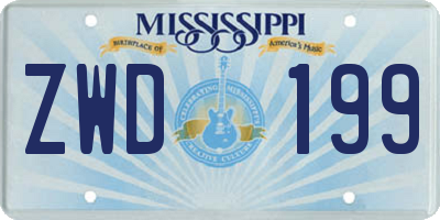 MS license plate ZWD199