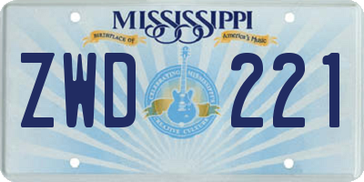 MS license plate ZWD221