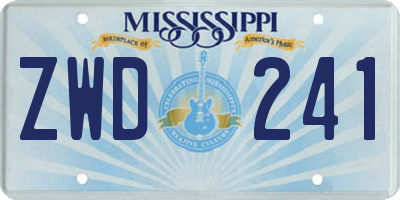 MS license plate ZWD241