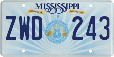 MS license plate ZWD243