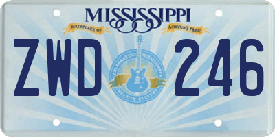 MS license plate ZWD246
