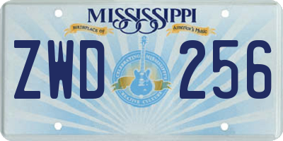 MS license plate ZWD256