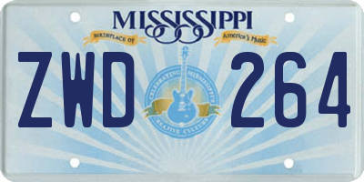 MS license plate ZWD264