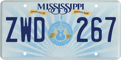 MS license plate ZWD267