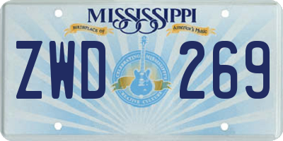 MS license plate ZWD269