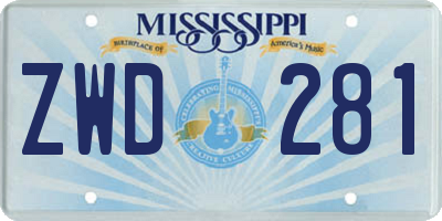 MS license plate ZWD281