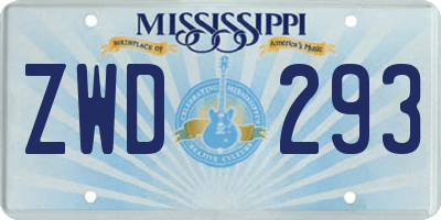 MS license plate ZWD293