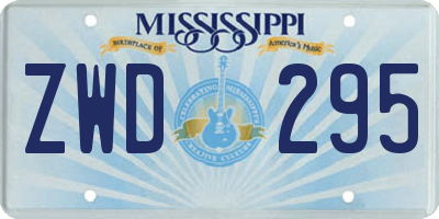 MS license plate ZWD295