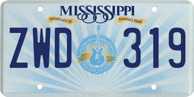 MS license plate ZWD319