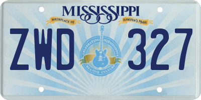MS license plate ZWD327