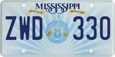 MS license plate ZWD330