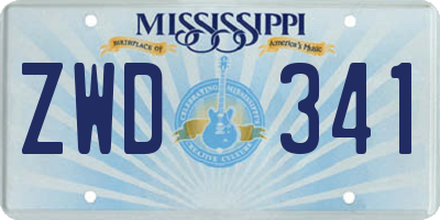 MS license plate ZWD341