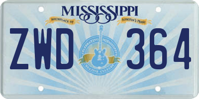 MS license plate ZWD364