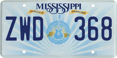 MS license plate ZWD368