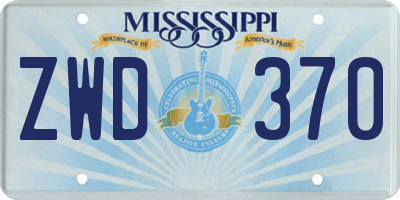 MS license plate ZWD370