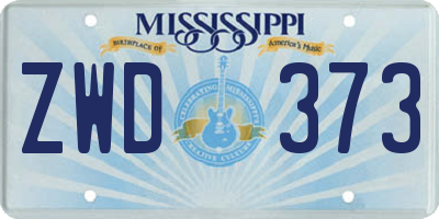 MS license plate ZWD373