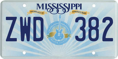 MS license plate ZWD382
