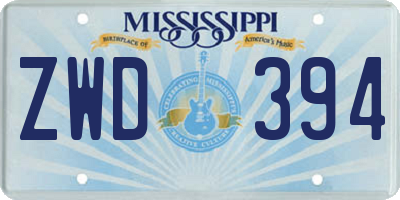 MS license plate ZWD394