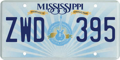 MS license plate ZWD395