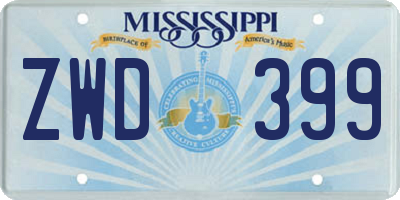 MS license plate ZWD399