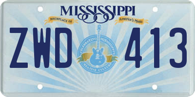 MS license plate ZWD413