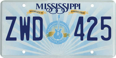 MS license plate ZWD425
