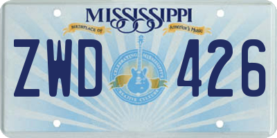 MS license plate ZWD426