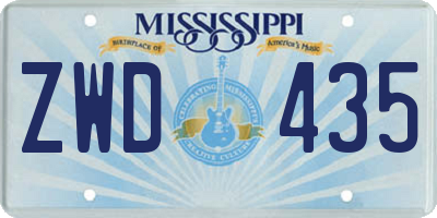 MS license plate ZWD435