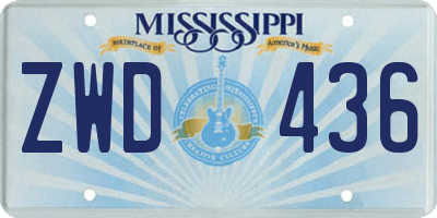 MS license plate ZWD436