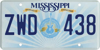 MS license plate ZWD438