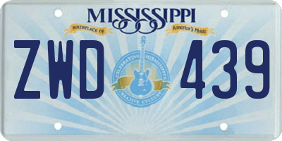 MS license plate ZWD439