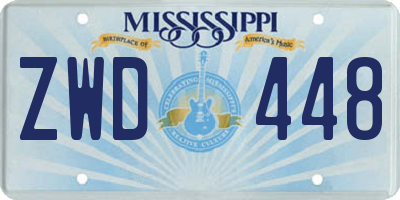 MS license plate ZWD448