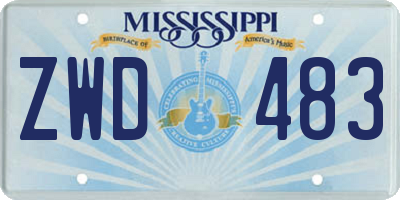 MS license plate ZWD483