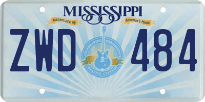 MS license plate ZWD484