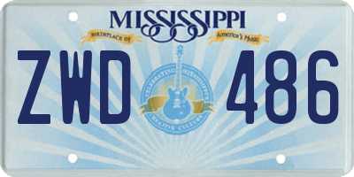 MS license plate ZWD486