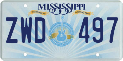 MS license plate ZWD497