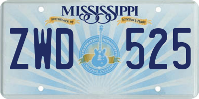 MS license plate ZWD525
