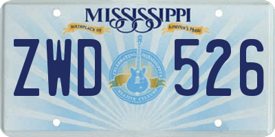MS license plate ZWD526