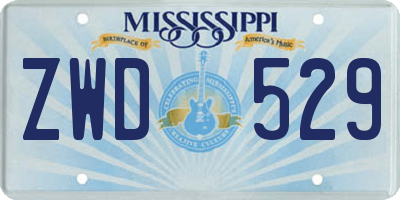MS license plate ZWD529