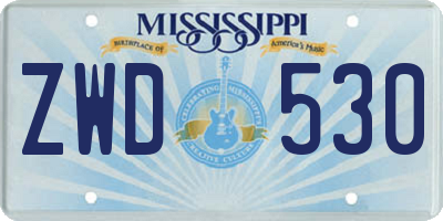 MS license plate ZWD530