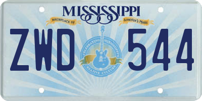 MS license plate ZWD544