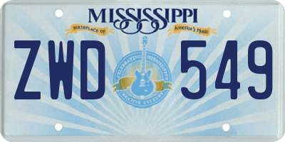 MS license plate ZWD549