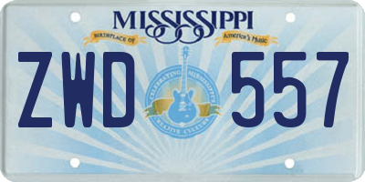MS license plate ZWD557