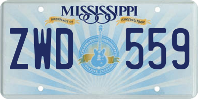 MS license plate ZWD559
