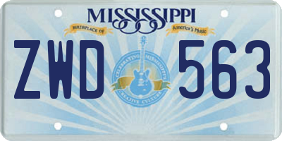 MS license plate ZWD563