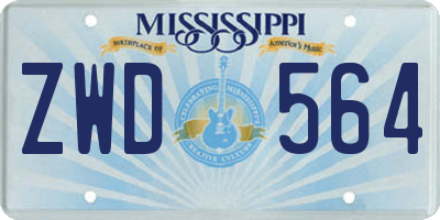 MS license plate ZWD564