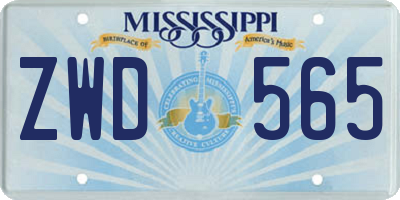 MS license plate ZWD565