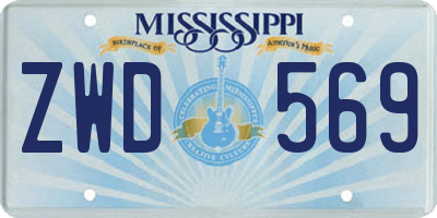 MS license plate ZWD569